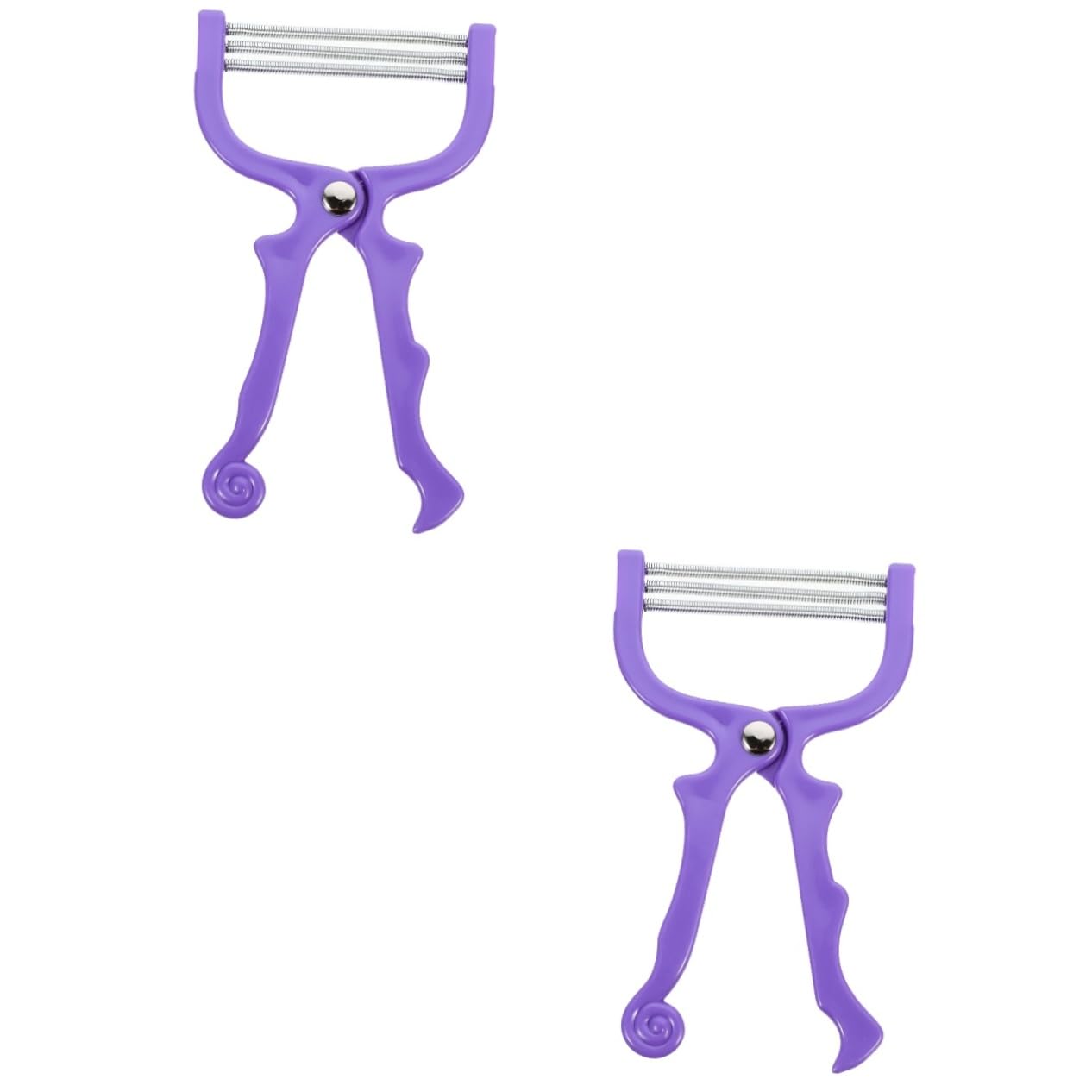 2pcs Manual Facial Hair Remover & Epilator - Portable Hair Trimmer for Women, Eyebrow Shaper & Face Hair Threading Tool (Iron Purple) - Perfect for Travel, Home Use & Personal Grooming