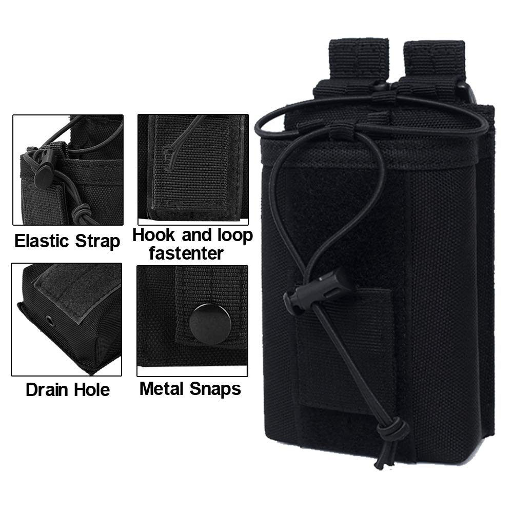 1000D Tactical Molle Adjustable Two-Way Radio Pouch Holder Bag for Walkie Talkies - Durable Military-Grade Case for Outdoor, Hiking, Security & Emergency Communication