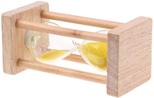 5 Minute Wooden Sandglass Hourglass - Kitchen Timer, Egg Timer, Decorative Clock - Perfect for Cooking, Baking, Games & Home Office Decor (Yellow)