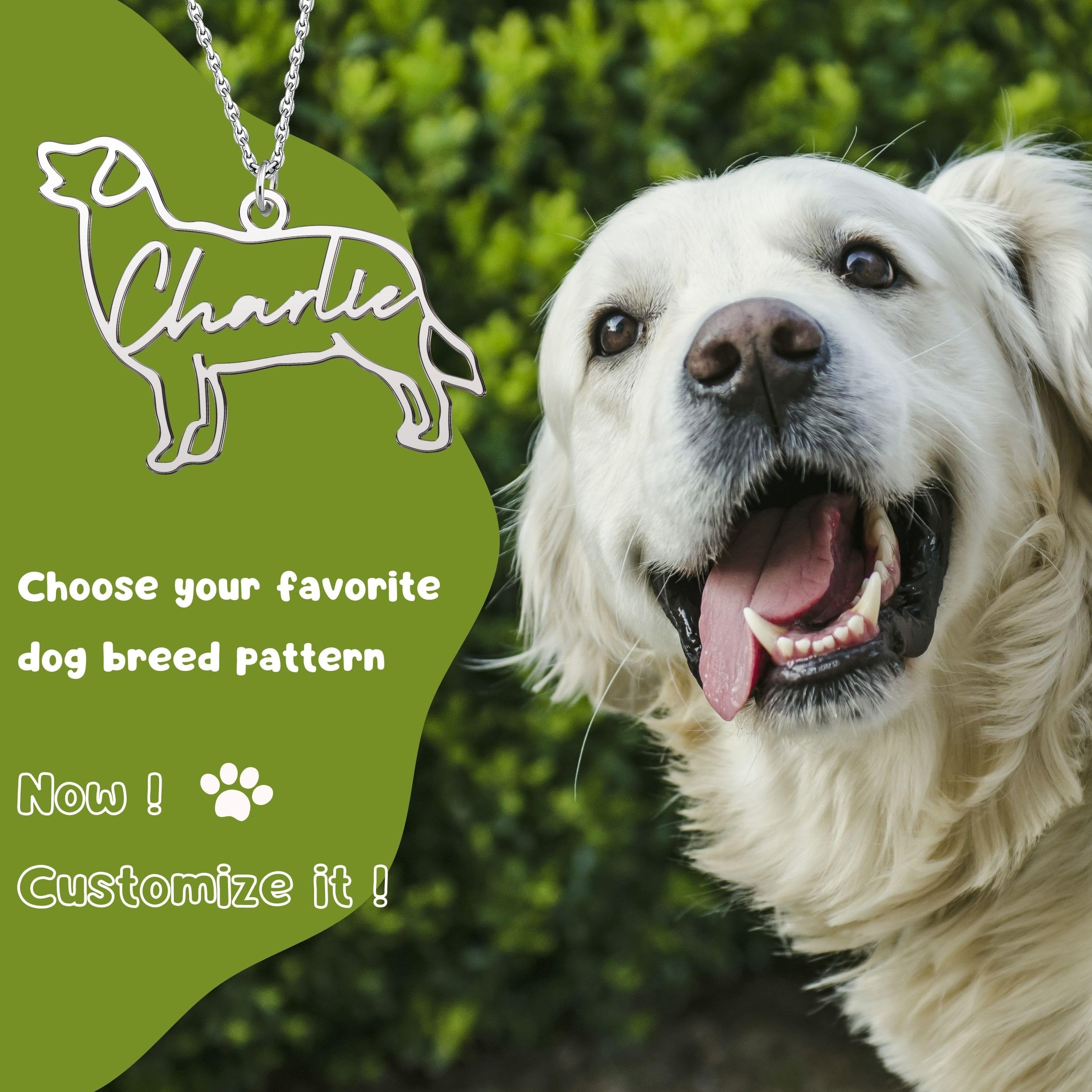**Personalized Dog Memorial Necklace - Custom Pet Name & Breed Silhouette Pendant - Sympathy Jewelry Gift for Women - Perfect for Remembering Beloved Dogs After Loss**
