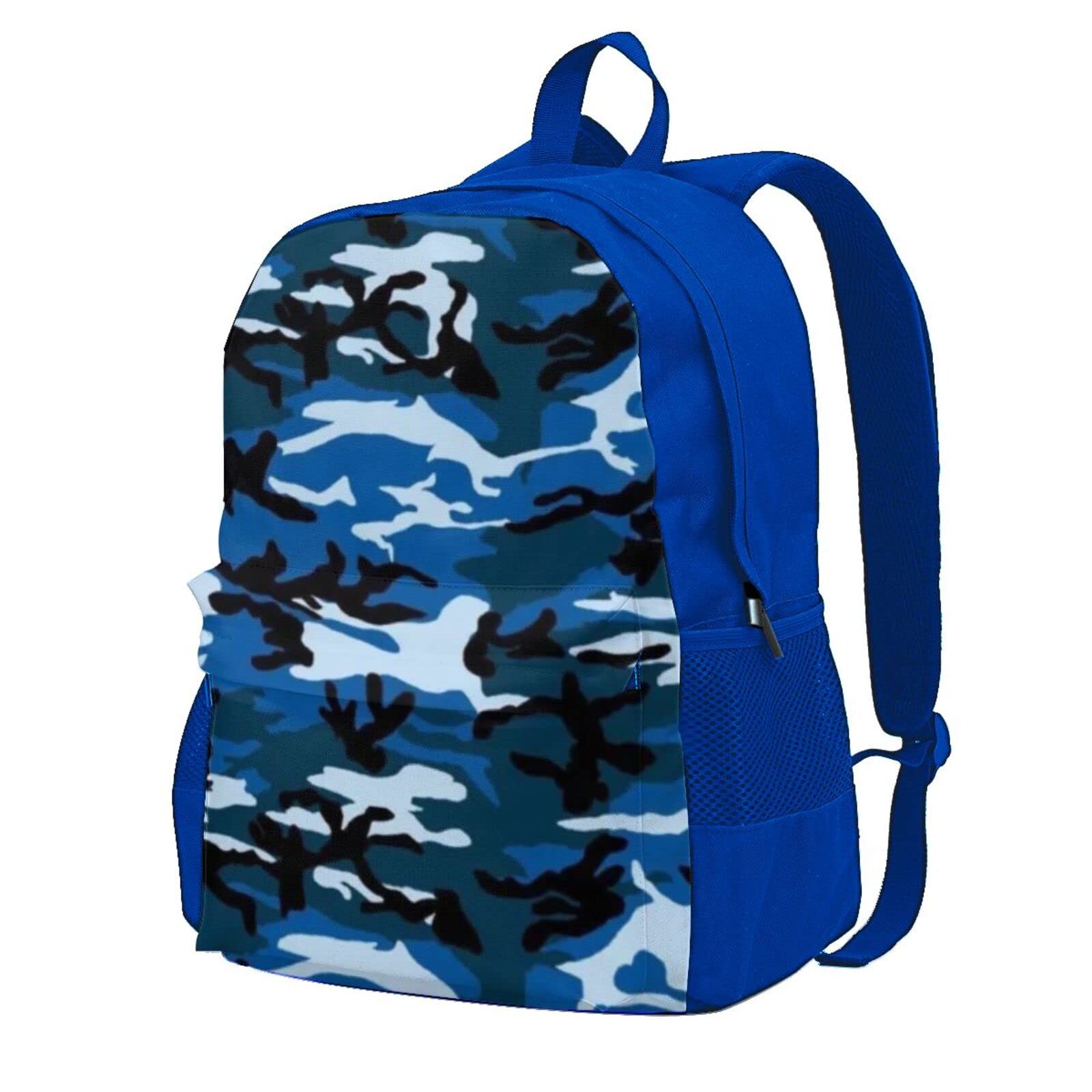 Blue Camo Laptop Backpack for Travel & College - Large Unisex - for Work & School