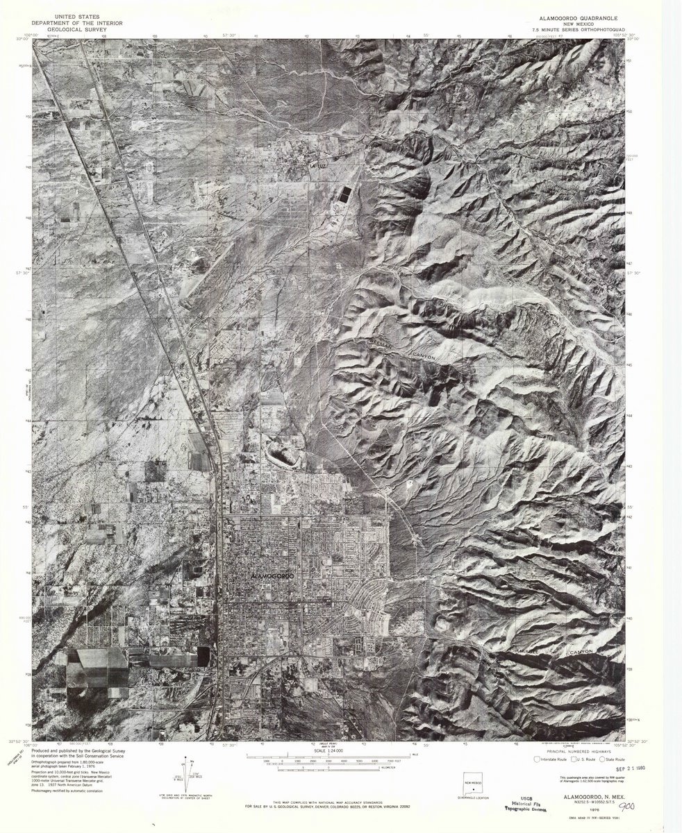 1976 Alamogordo NM USGS Historical Topographic Map - Large 44x55 Inch Vintage Wall Art Decor for Home, Office & Classroom | Perfect for History Buffs & Map Enthusiasts