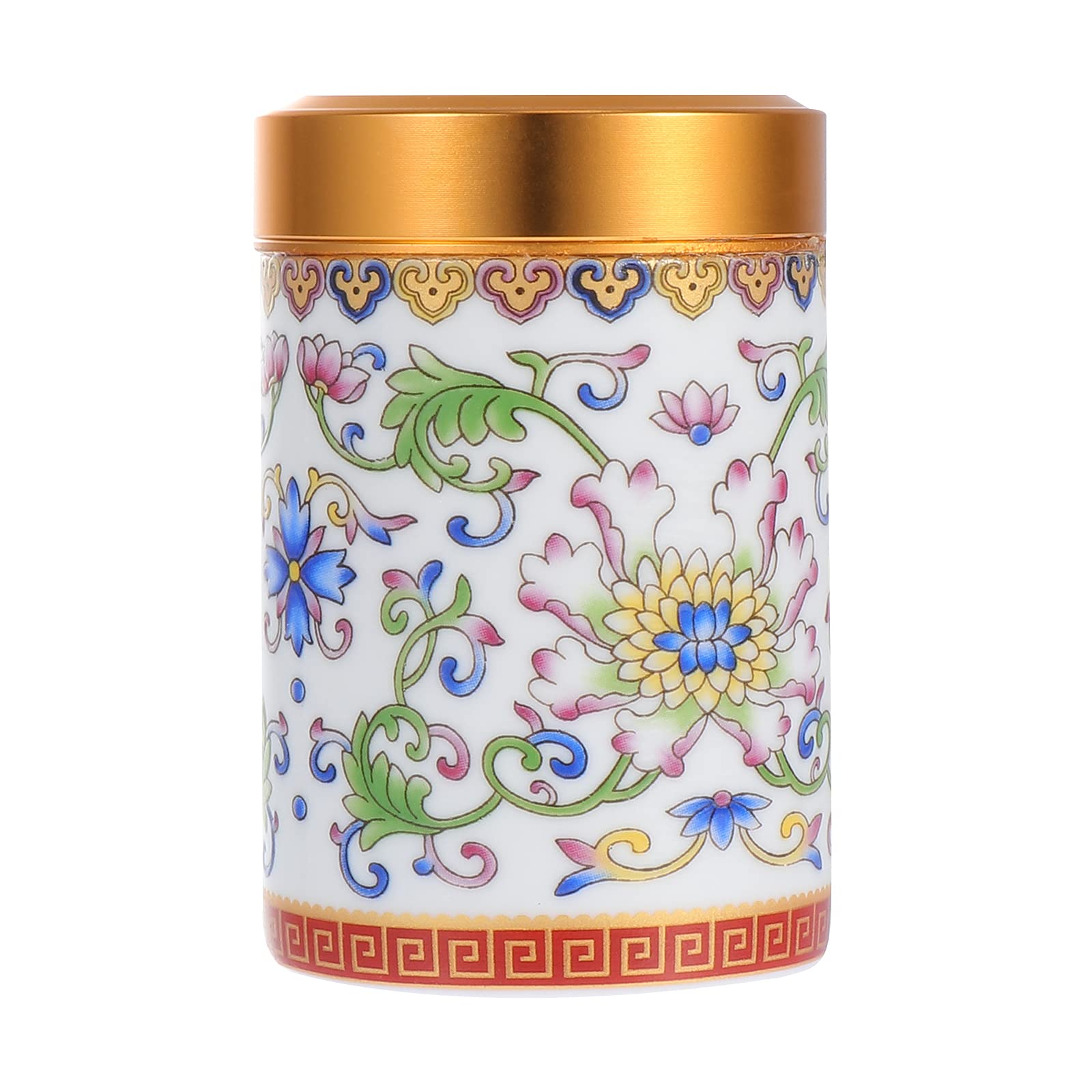 DOITOOL Enamel Tea Storage Canister - 1pc Ceramic Loose Leaf Tea Jar with Lid, Porcelain Sugar & Flour Container for Kitchen Pantry Organization | Perfect for Storing Tea, Coffee, Sugar & Baking Ingredients