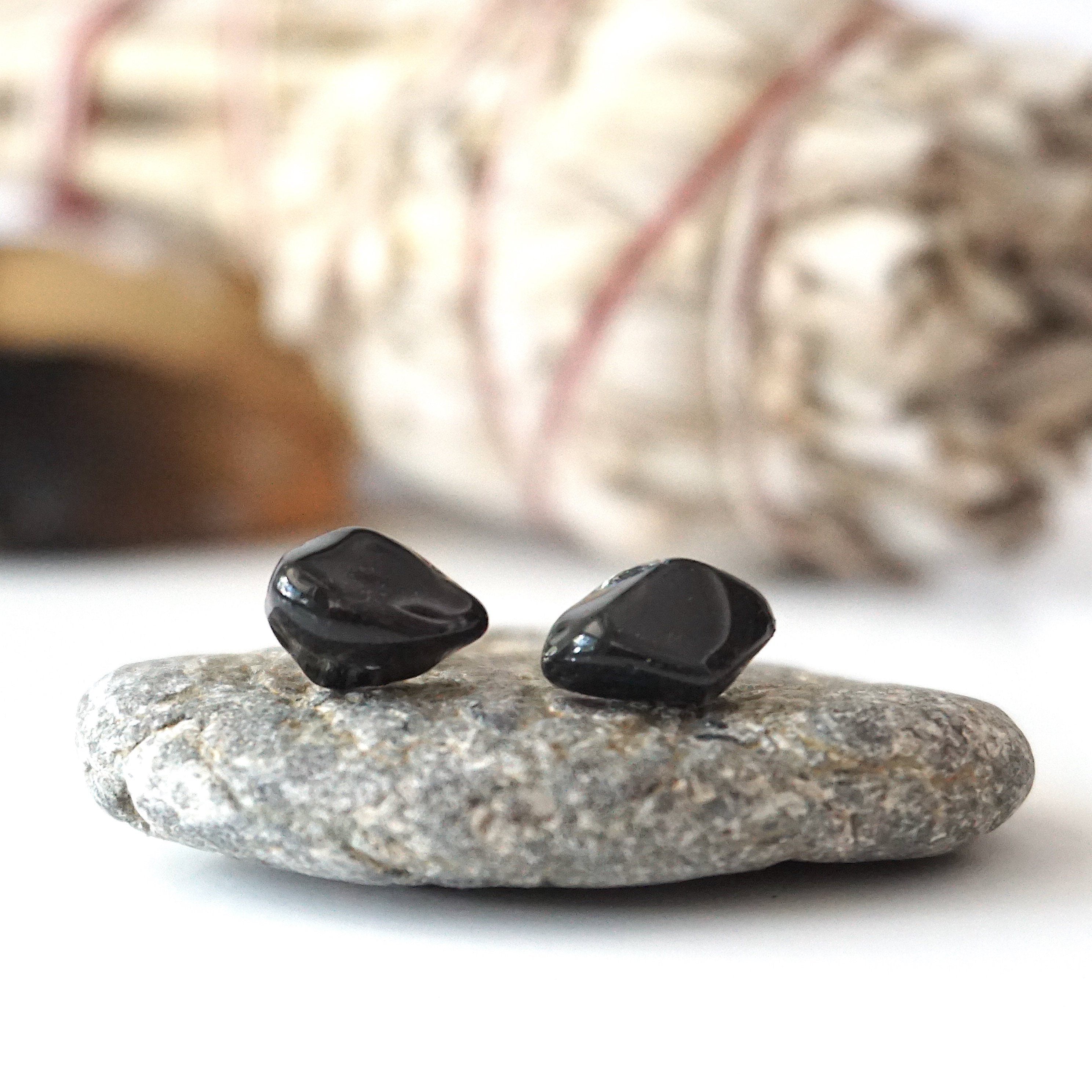 Onyx Stud Earrings for Women - Hypoallergenic Post Earrings for Sensitive Ears - Perfect for Everyday Wear, Office & Special Occasions