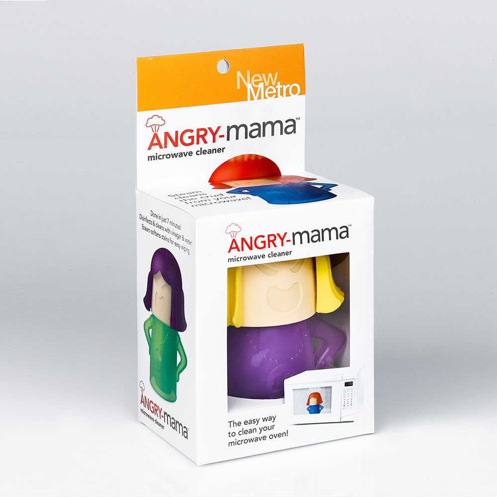Angry Mama Microwave Cleaner - Purple Base | Easy Steam Cleaning for Stains & Odors | Perfect for Kitchens, Dorms & Offices