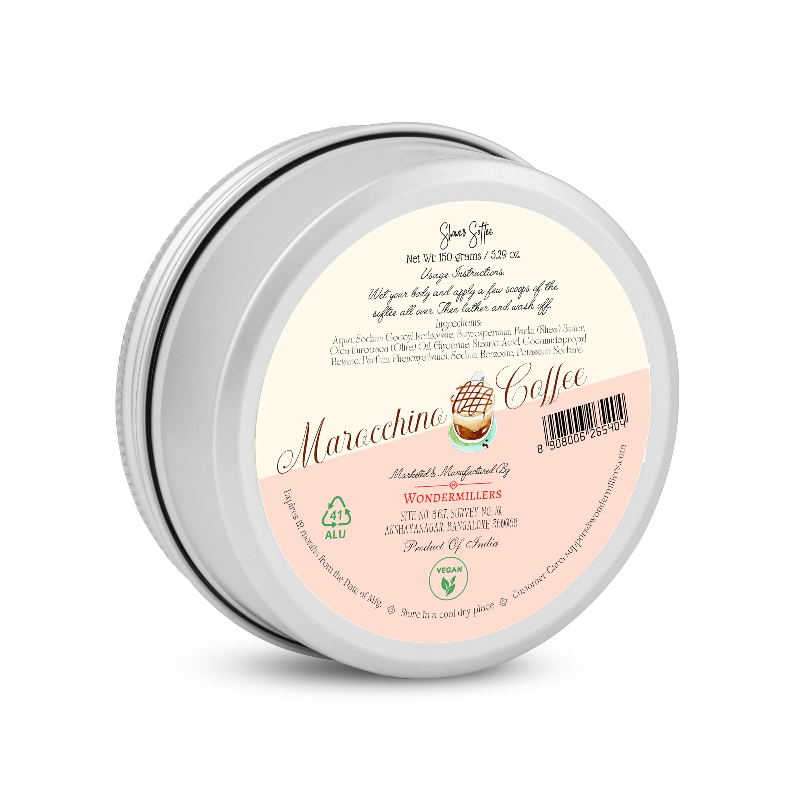 Marocchino Coffee Shower Softee™ - Ultra Soft & Creamy Whipped Body Wash with Natural Ingredients | Moisturizing & Exfoliating for Smooth Skin | Perfect for Morning Shower & Spa Relaxation