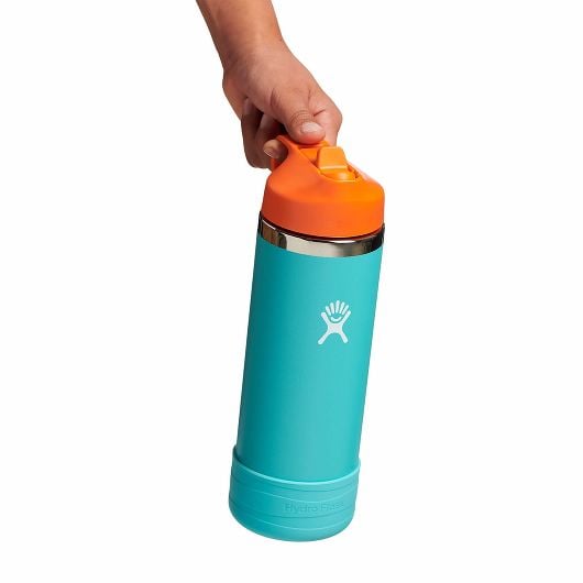 18 oz Kids Wide Mouth Water Bottle with Straw Cap - Leak Proof & BPA Free - Perfect for School, Sports & Outdoor Activities