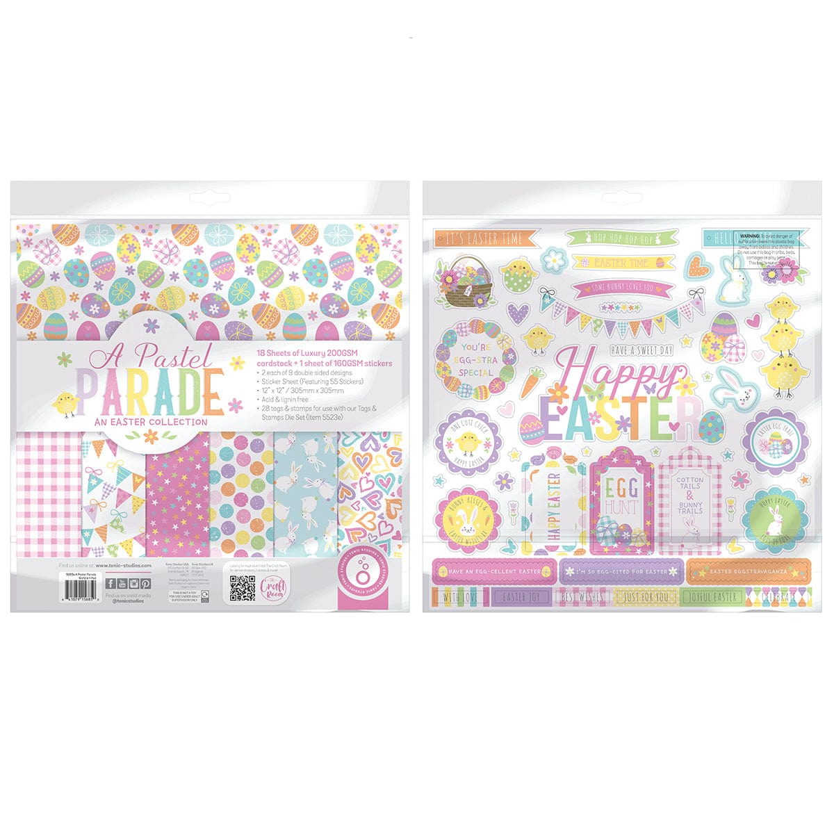 Pastel Parade 12x12 Scrapbook Paper Pad - 5685e - Perfect for Card Making, Scrapbooking, and DIY Crafts