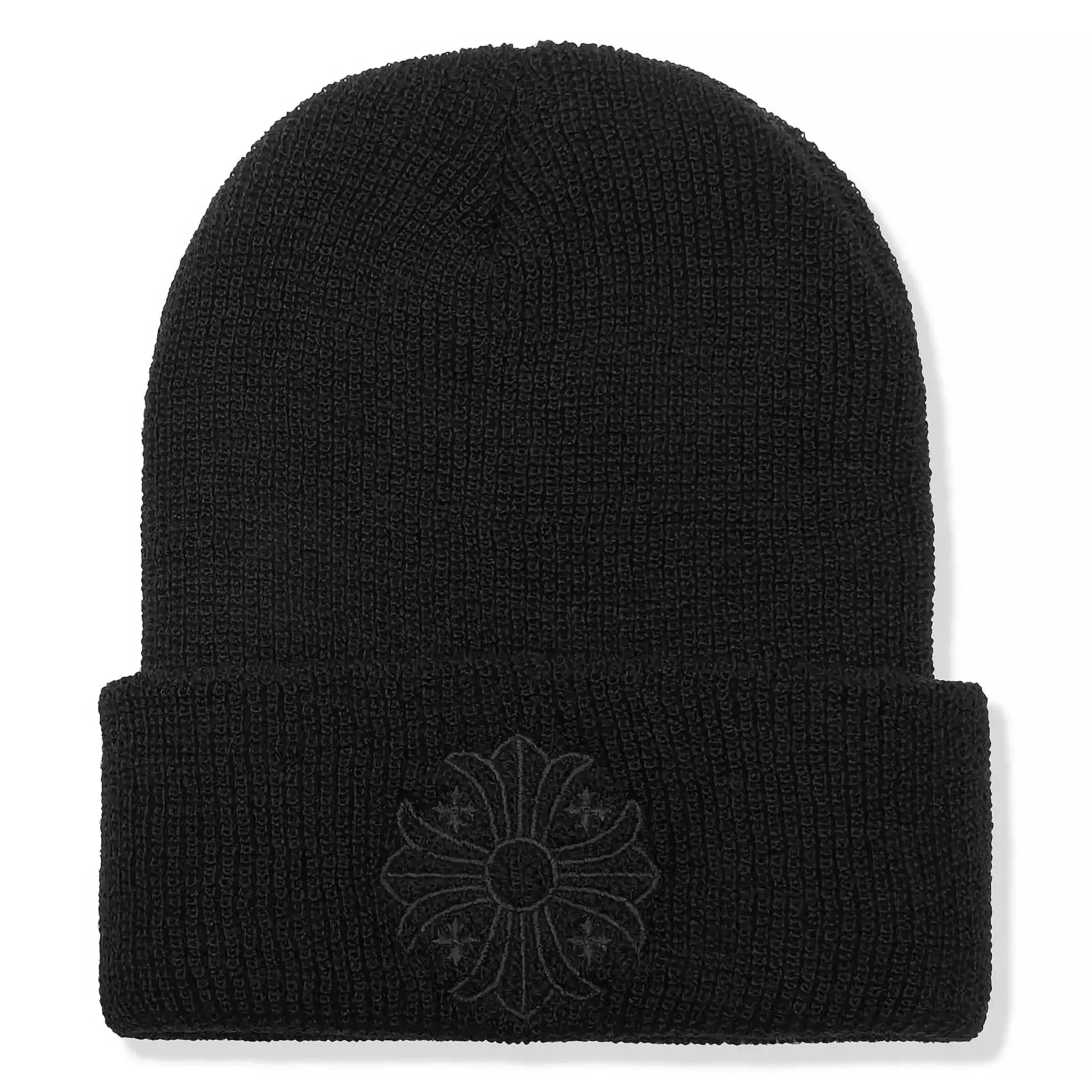 Chrome Hearts Plus Cross Black Beanie Hat - Stylish Unisex Winter Knit Cap for Men & Women - Perfect for Streetwear, Hip-Hop Fashion & Cold Weather