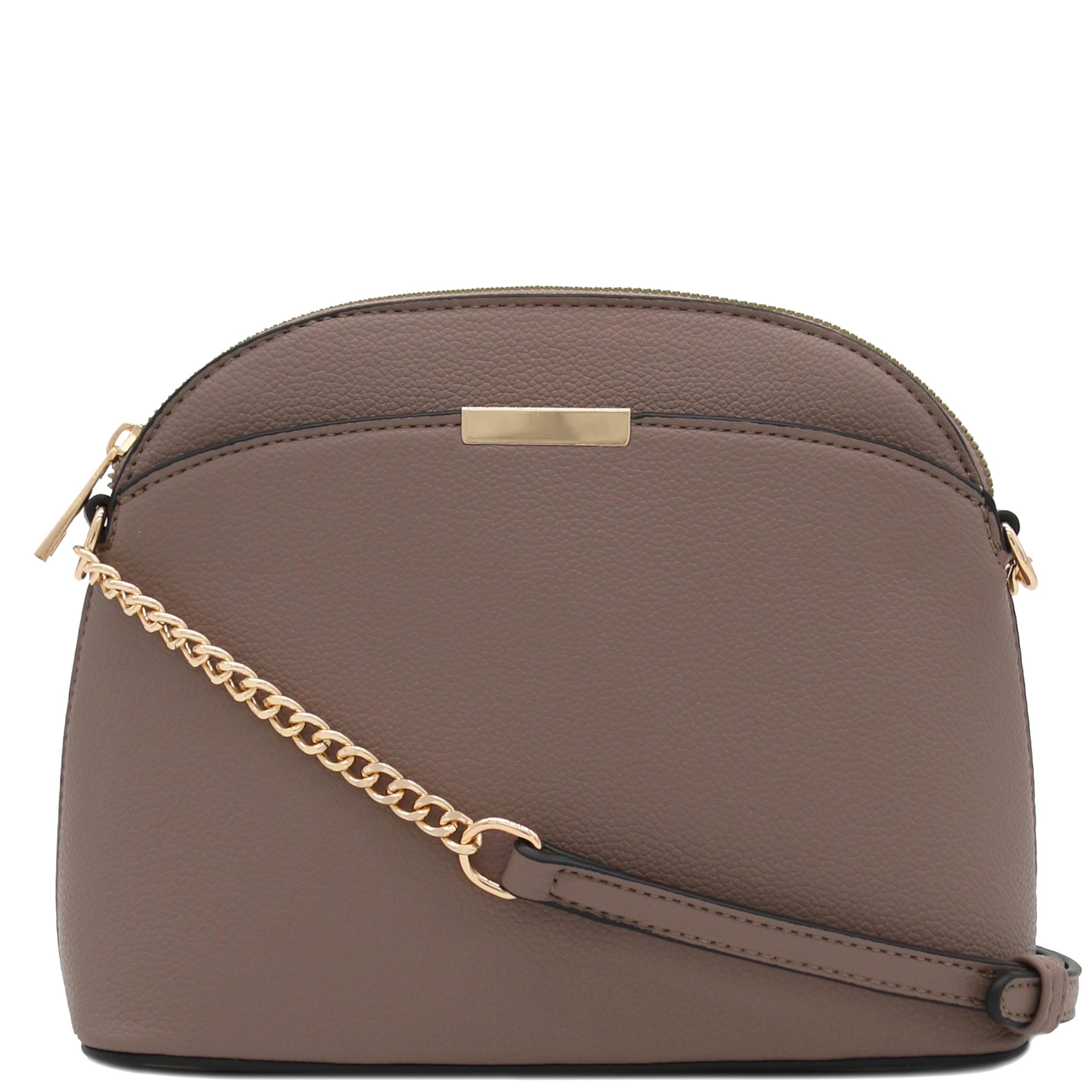 Stylish Faux Leather Mini Dome Crossbody Bag with Chain Strap - Perfect for Women's Casual Outfits, Date Nights & Travel Accessories