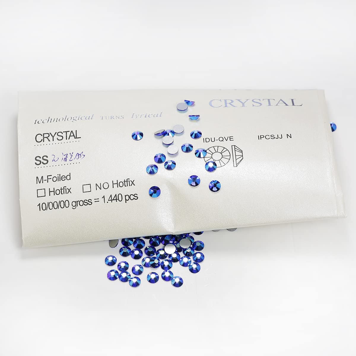 5mm Sapphire AB Rhinestones - 1440 pcs (10 Gross) Dark Blue Crystal Non-Hotfix Stones for Tumbler Cups, DIY Crafts, Nail Art, Fashion Accessories | Perfect for Clothing Embellishment, Shoe Decoration & Makeup Designs