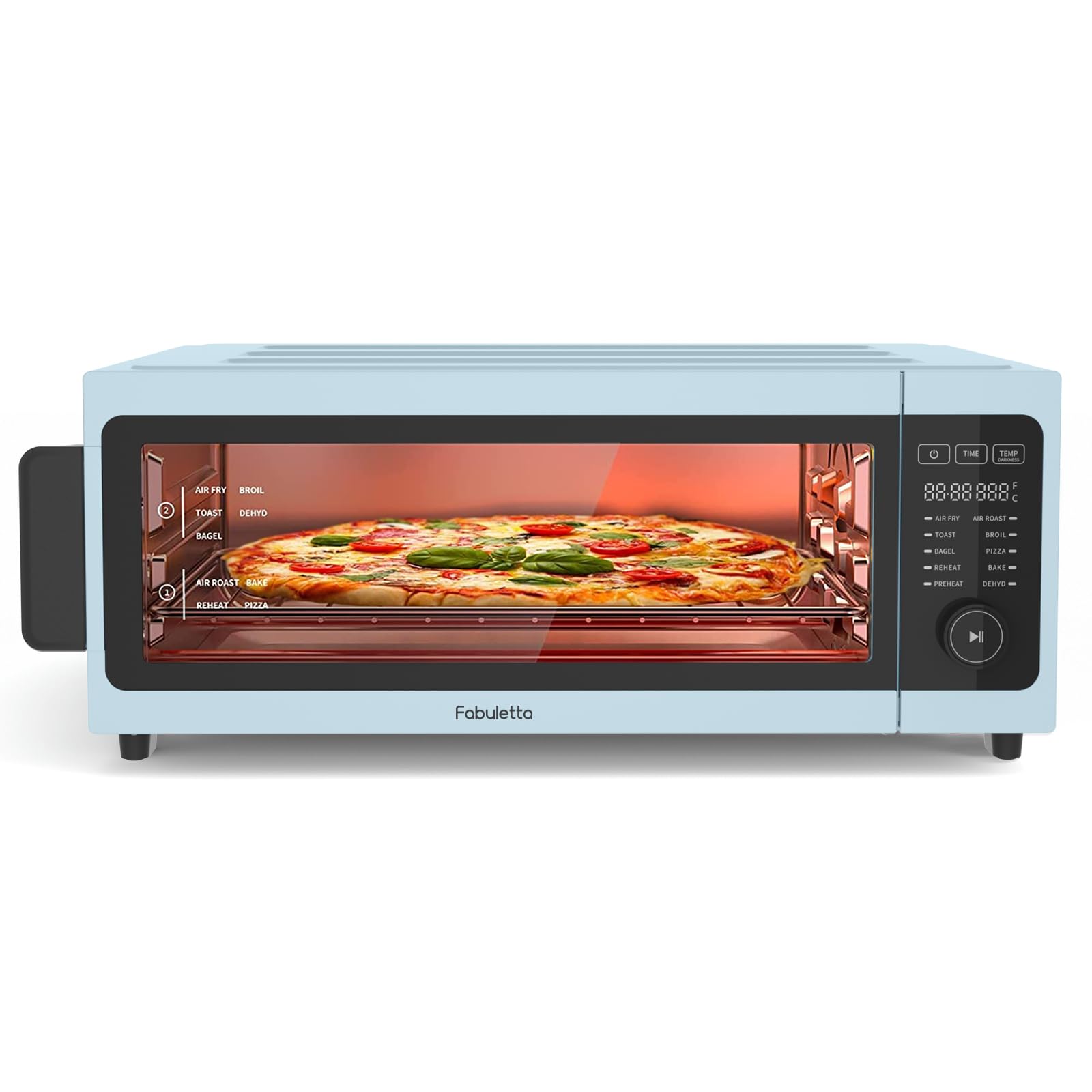 Fabuletta 10-in-1 Air Fryer Toaster Oven Combo - 1800W Countertop Convection Oven with Flip-Up Design for Space Saving | Oil-Free Cooking for 12