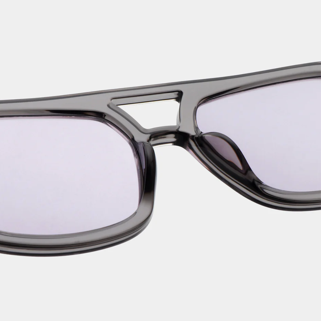 A. Kjaerbede Grey Transparent Kaya Sunglasses - Stylish UV Protection for Outdoor Activities, Beach, and Driving