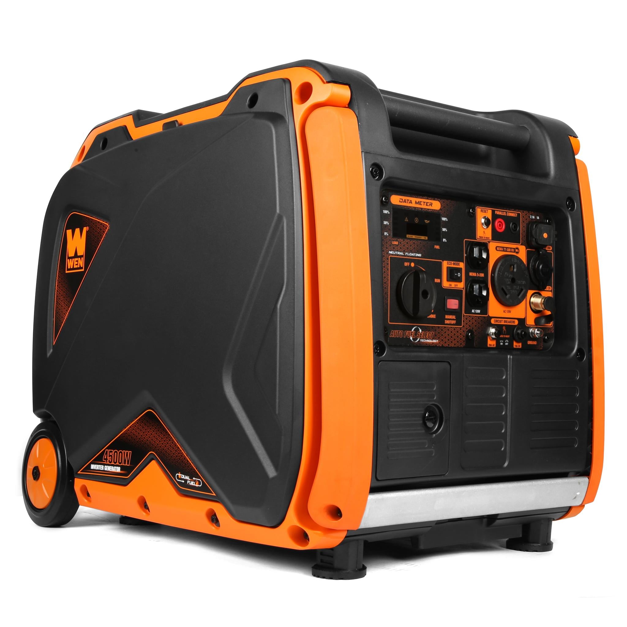 WEN DF450i 4500W Super Quiet Dual Fuel Portable Inverter Generator - RV Ready with Fuel Shut Off | Camping, Emergency Power & Outdoor Activities