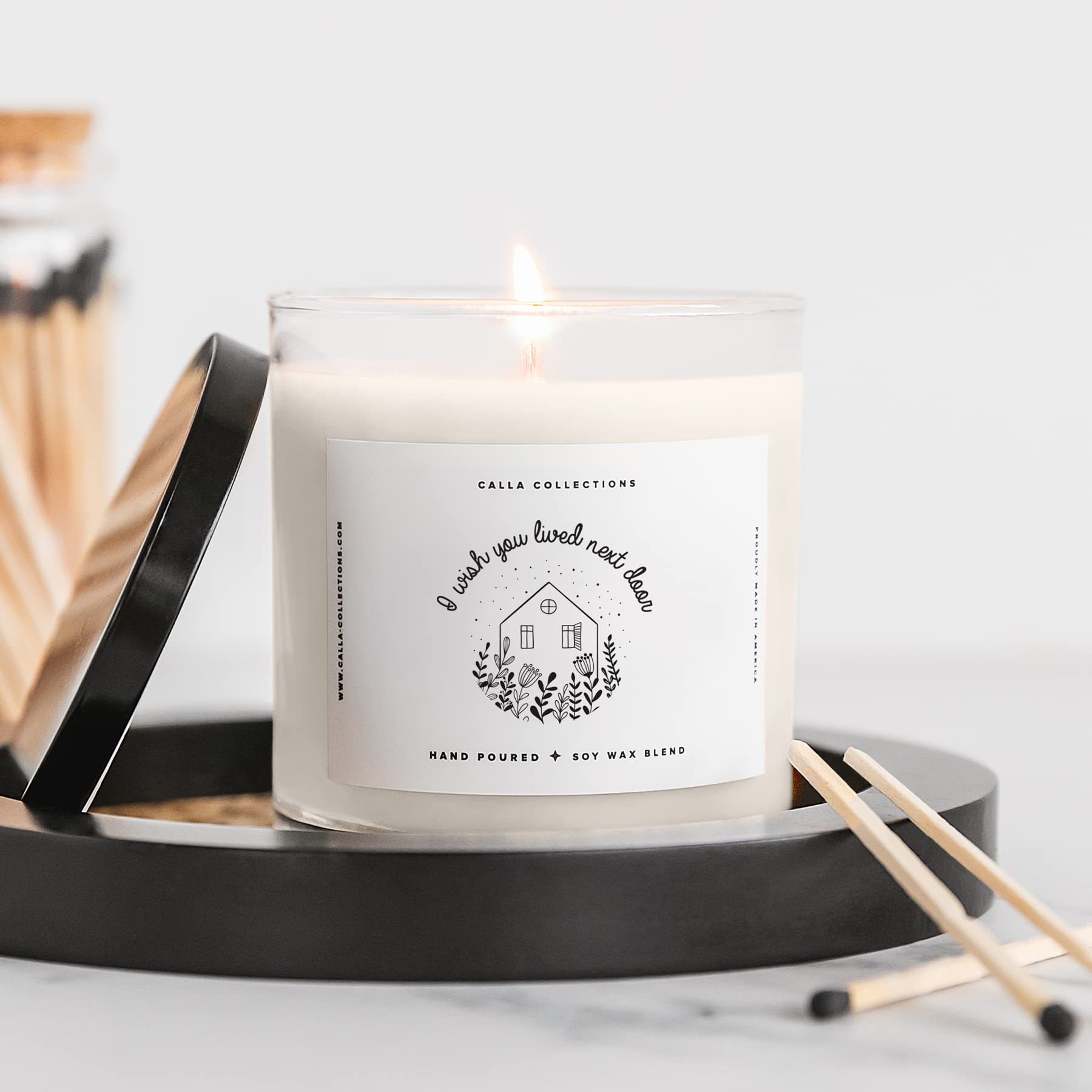 ThreeKin Scented Candles - Natural Soy Wax Aromatherapy Candles with Lavender & Lemongrass Essential Oils, 75-Hour Burn Time, Perfect for Home Relaxation, Friendship Gifts & Stress Relief - Ideal for Bedroom, Bathroom, Yoga, Meditation & Romantic Ambiance