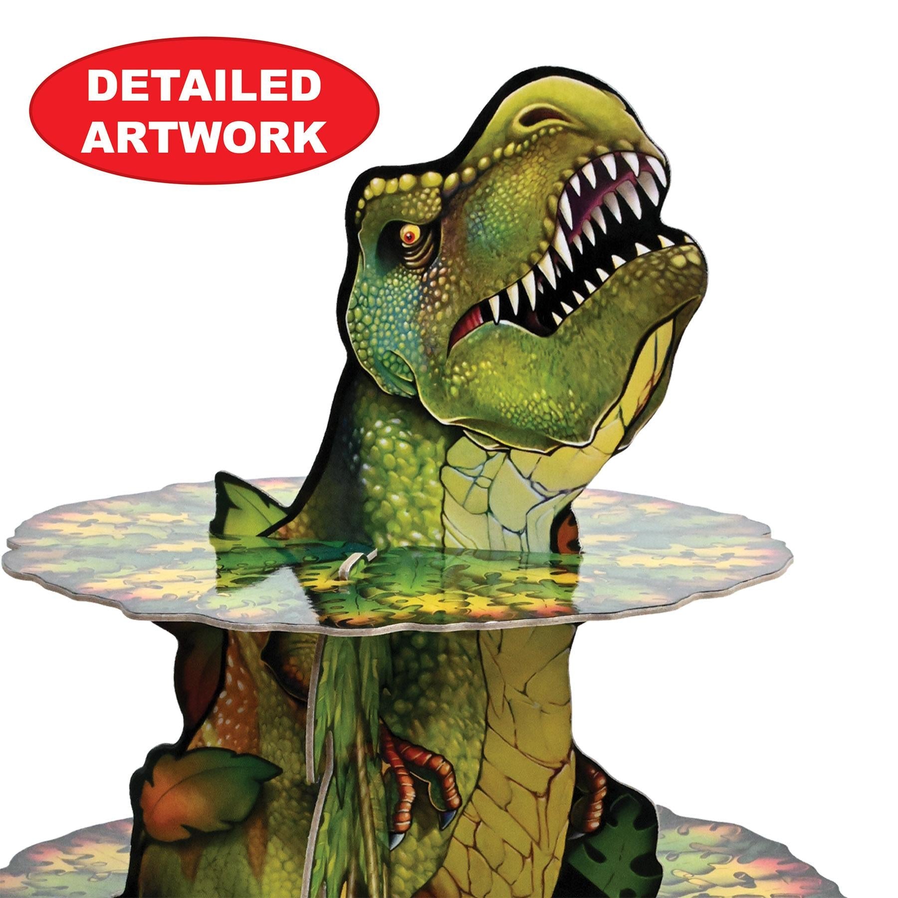 12 Pack Beistle Dinosaur Themed Cupcake Stands - Perfect for Birthday Parties, Baby Showers & Jurassic Theme Decorations