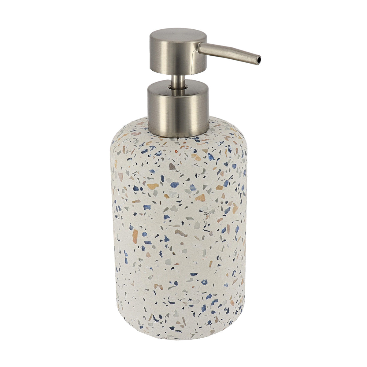 220ml Terrazzo Cement Soap Dispenser - Modern Bathroom & Kitchen Countertop Soap Pump for Home Decor