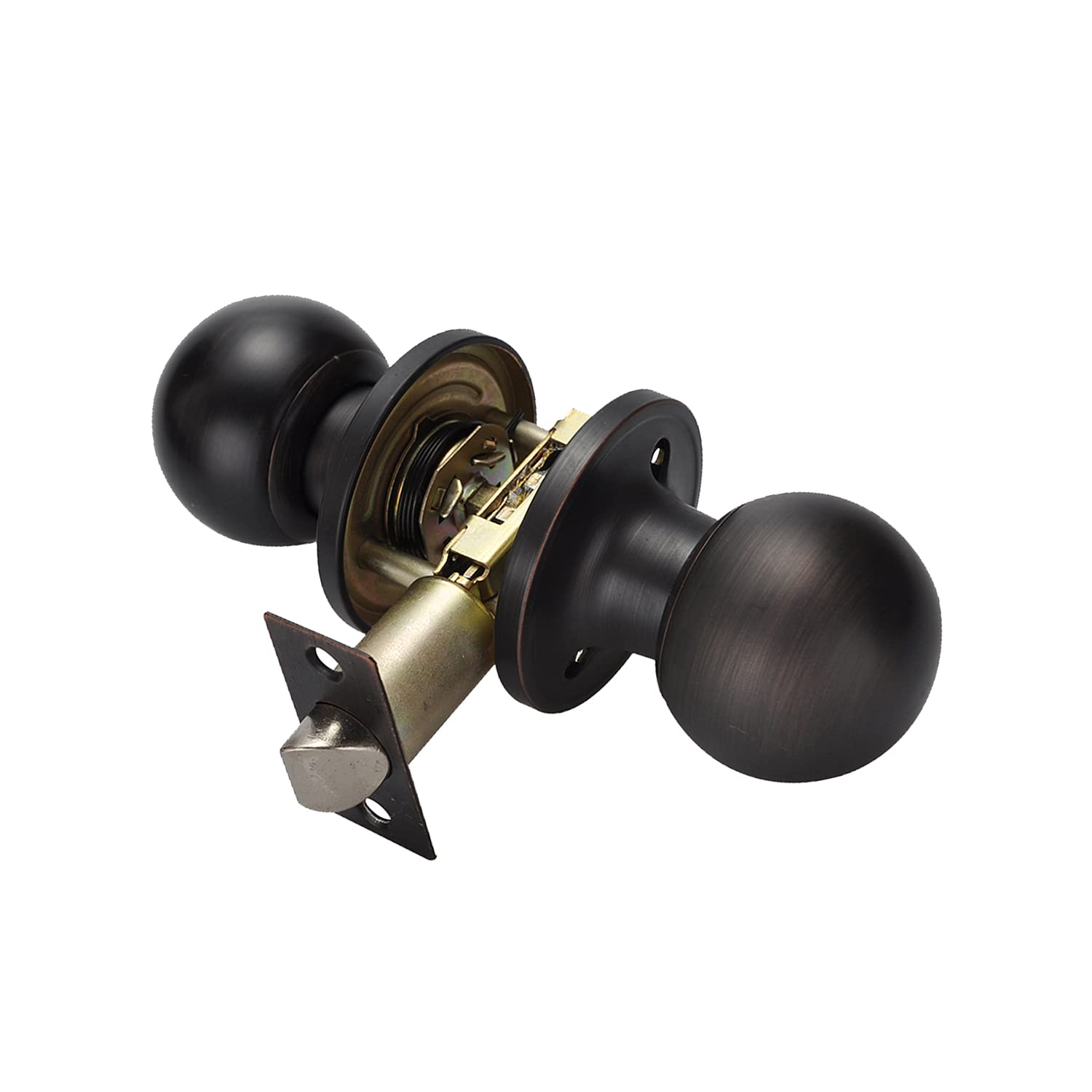 Oil Rushed Bronze Non-Locking Passage Door Knobs - Left or Right Handed - Hall & Closet Door Handles (1 Pack) - Perfect for Bedrooms, Bathrooms & Interior Doors
