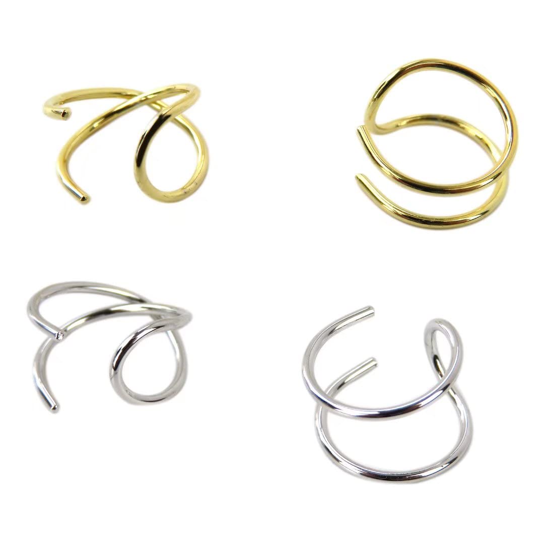 4Pcs Non-Piercing Clip-On Ear Cuffs for Women - Helix & Cartilage Fake Earrings - Boho Chic Jewelry for Parties, Weddings & Everyday Wear