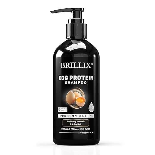 Brillix Egg Protein Nourishing Shampoo for Thin & Limp Hair - 300ml | Hydrating & Volumizing Hair Care | Perfect for Daily Use & Damaged Hair Repair