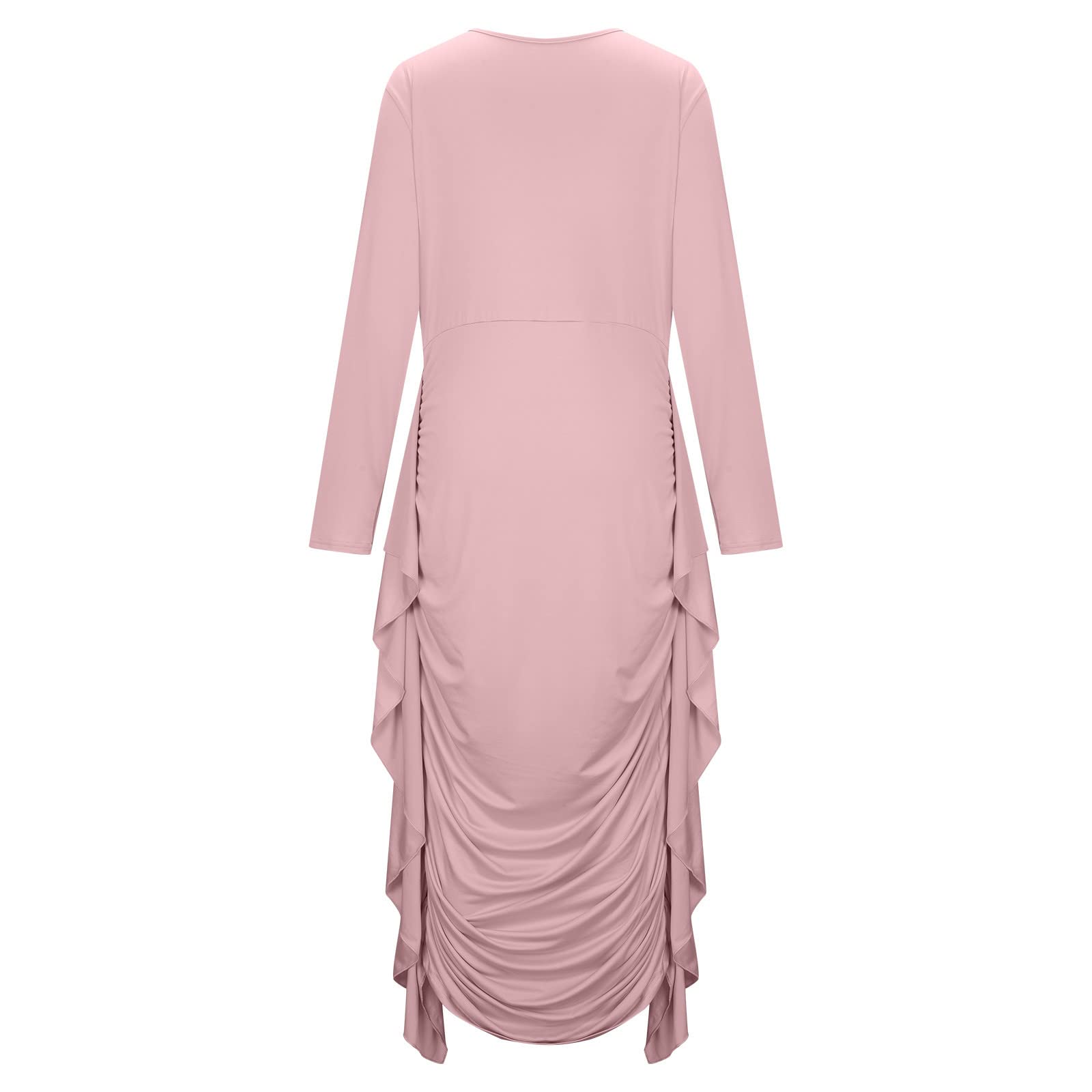 Women's Bodycon Midi Dress - Slim Fit Pencil Dress with Long Sleeves for Work, Cocktail Party, Church & Tea Events | Elegant Ruffle & Ruched Detail Formal Dress for Women | Perfect for Office, Date Night & Special Occasions