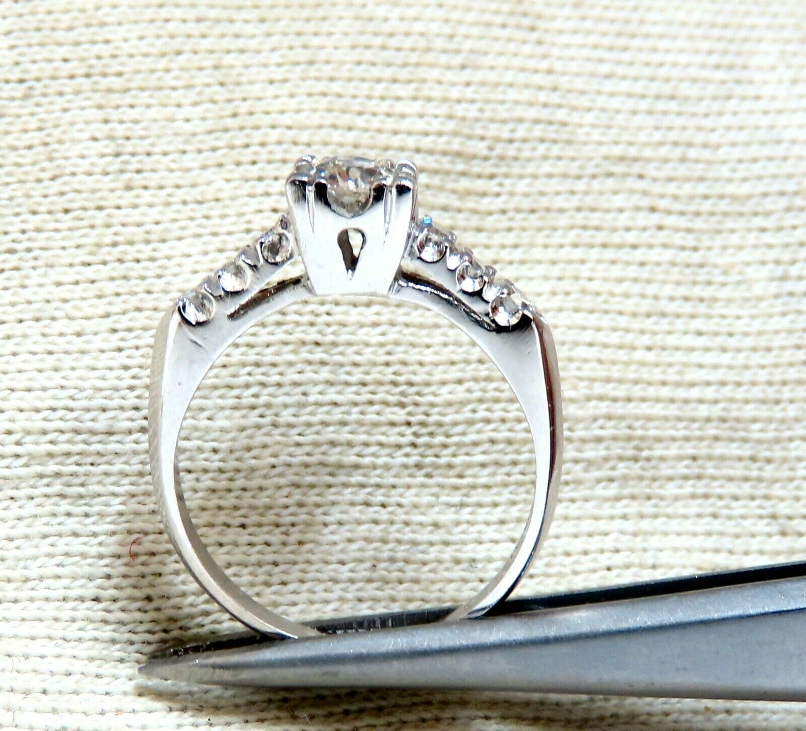 0.66ct Natural Diamond Cathedral Ring in Platinum - Vintage Restored Elegance for Weddings & Anniversaries