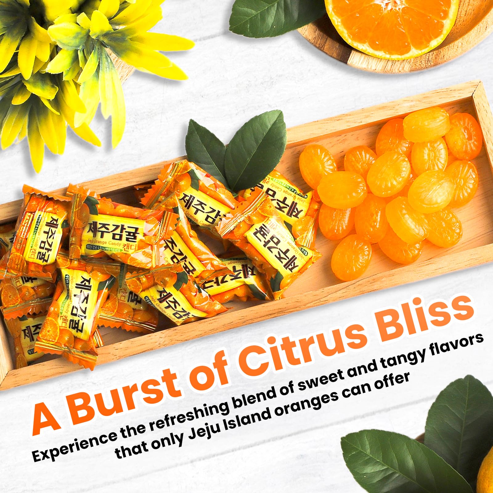 Authentic Korean Jeju Orange Hard Candy - 2 Pack (10.58 oz Each) | Popular Asian Snack for Gifts, Parties & Travel | Delicious Citrus Treat for Kids & Adults