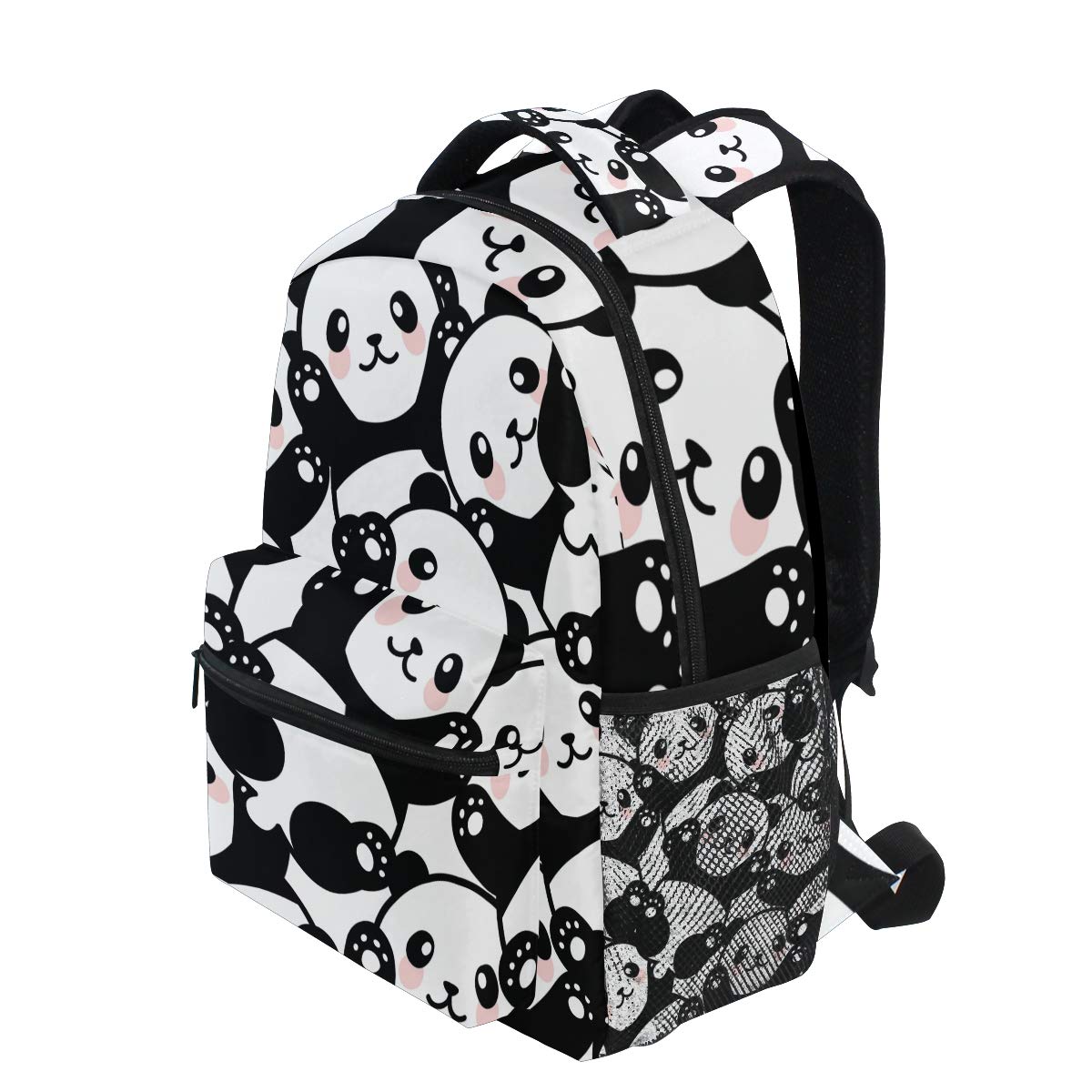 Qilmy Panda Backpack for Girls - Cute School Bookbag with Laptop Compartment, Lightweight Travel Daypack for Students & Teens, Black - Perfect for School, College, Travel & Daily Use