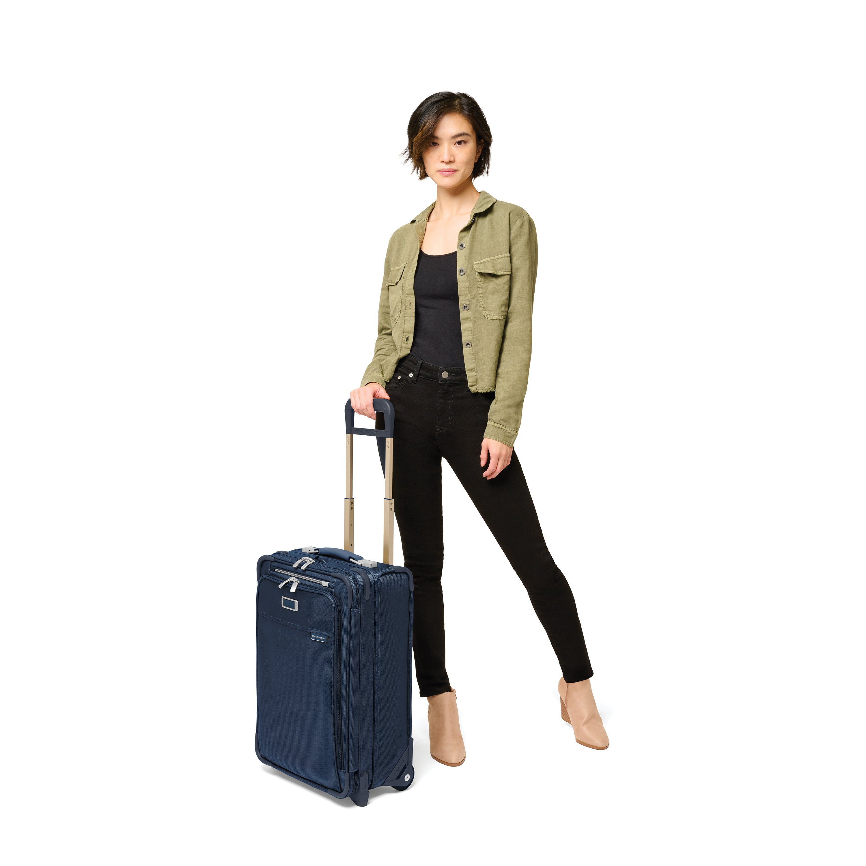 Briggs & Riley Baseline Essential 2 Wheel Carry On Luggage - Lightweight Durable Suitcase for Business Travel & Weekend Getaways | TSA Approved Spinner Luggage with Expandable Design