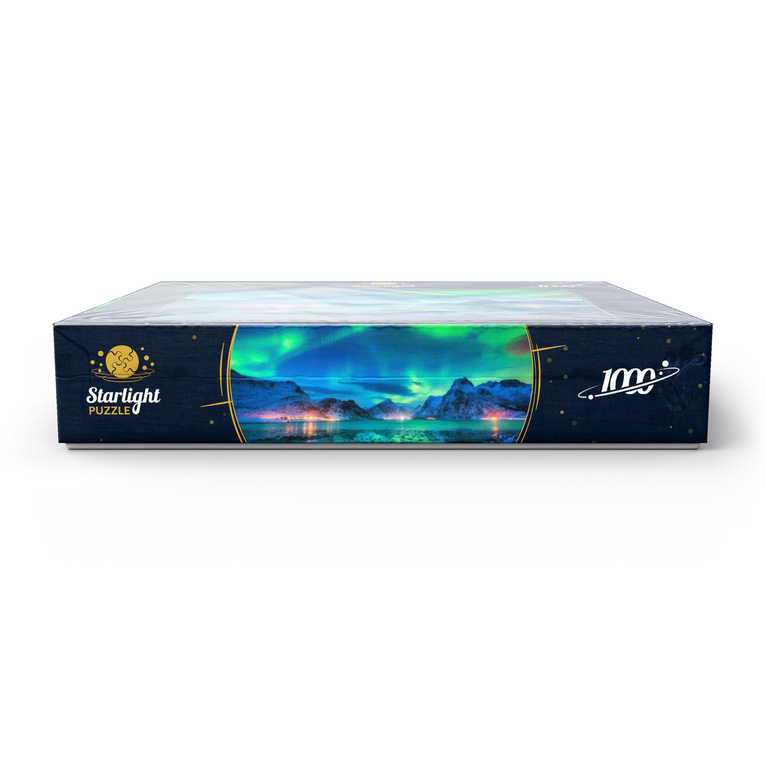 Aurora Borealis Over Sea Coast 1000-Piece Jigsaw Puzzle - Northern Lights Night Scene of Lofoten Islands Norway - Premium Adult Puzzle for Relaxation & Home Decor