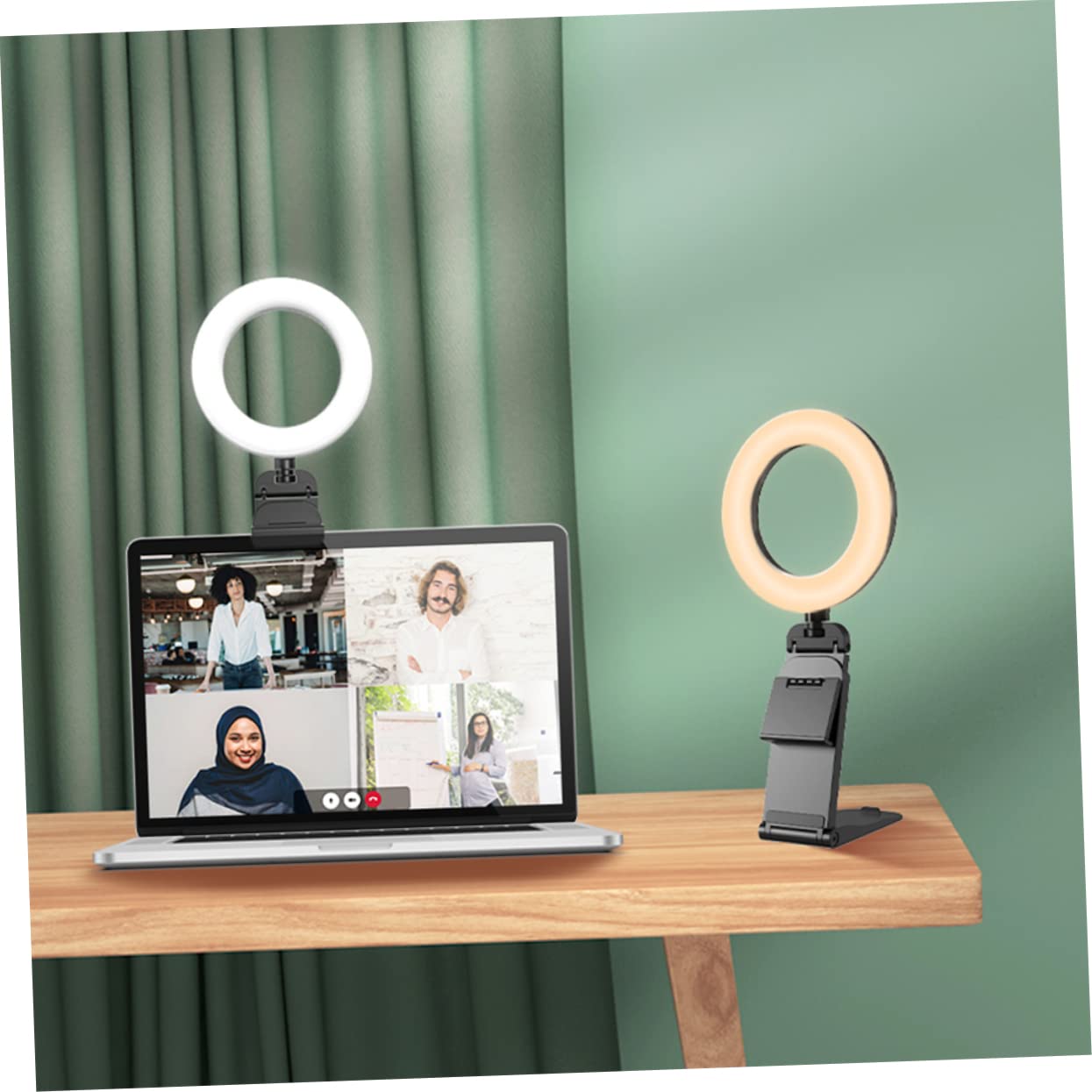 Hemobllo Clip Fill Light Ring Light for Photography, Selfie Stand with LED Ring Light - Large Computer Desk Ring Light, Octobuddy Clip-On Light, Portable for YouTube, TikTok, Live Streaming & Video Calls