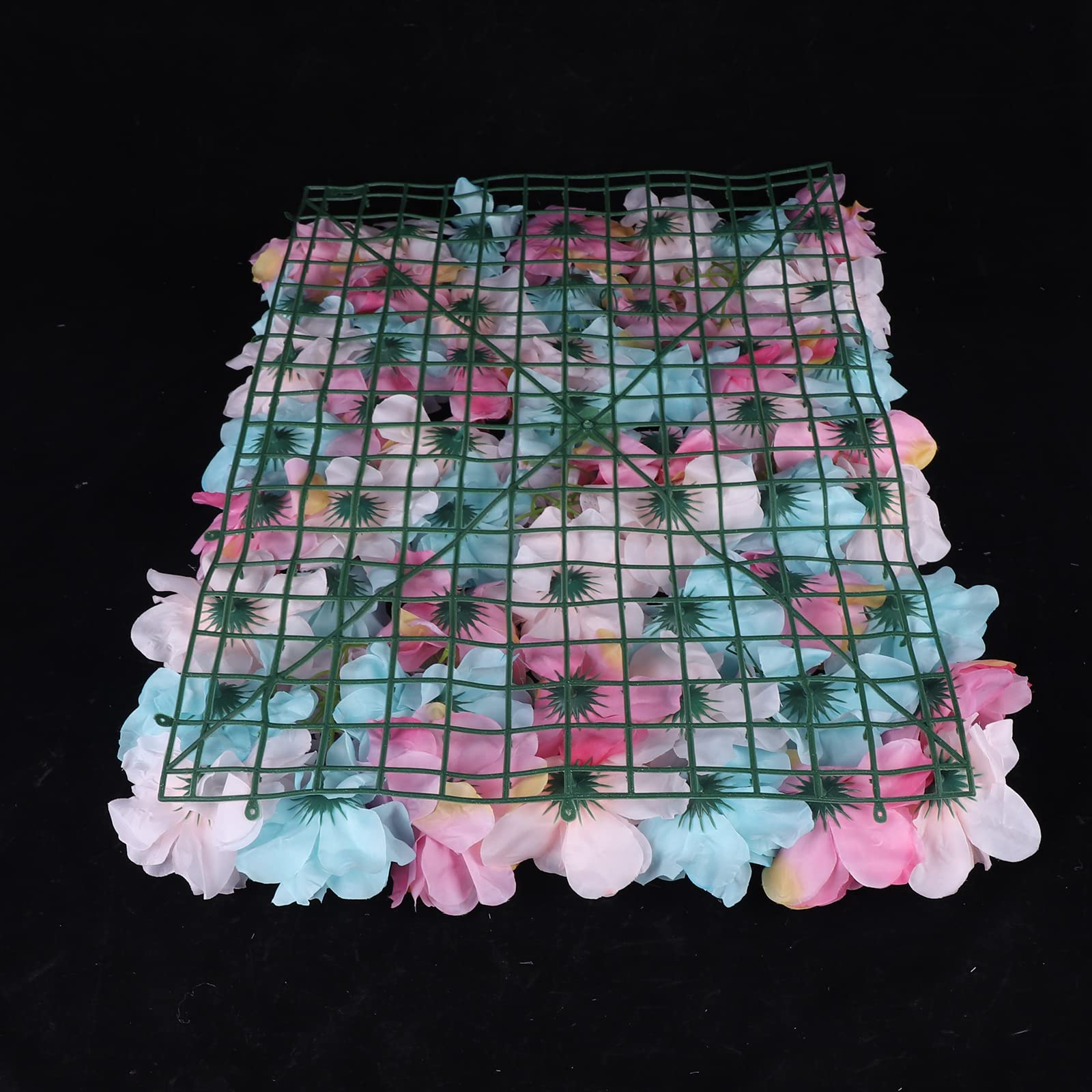 Gdrasuya10 12-Pack Artificial Silk Flower Wall Panels - 15.75 x 23.62 Inches Pink & Blue Wedding Backdrop for Photography, Venue Decor, Hanging Baskets, Garden Arch & Room Wall Decoration | Indoor/Outdoor Party & Event Decorations