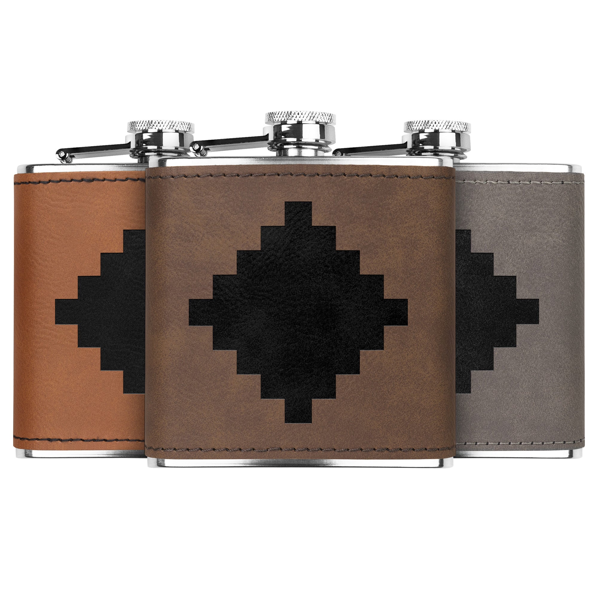 Authentic Southwestern Leather Flask with Western Metal Accents - Perfect for Cowboy Themed Parties, Outdoor Adventures, and Western Decor