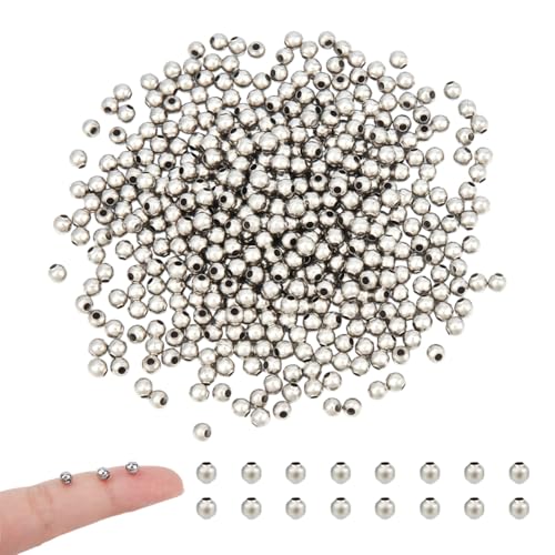 1000pcs--Stainless Steel Color--4mm