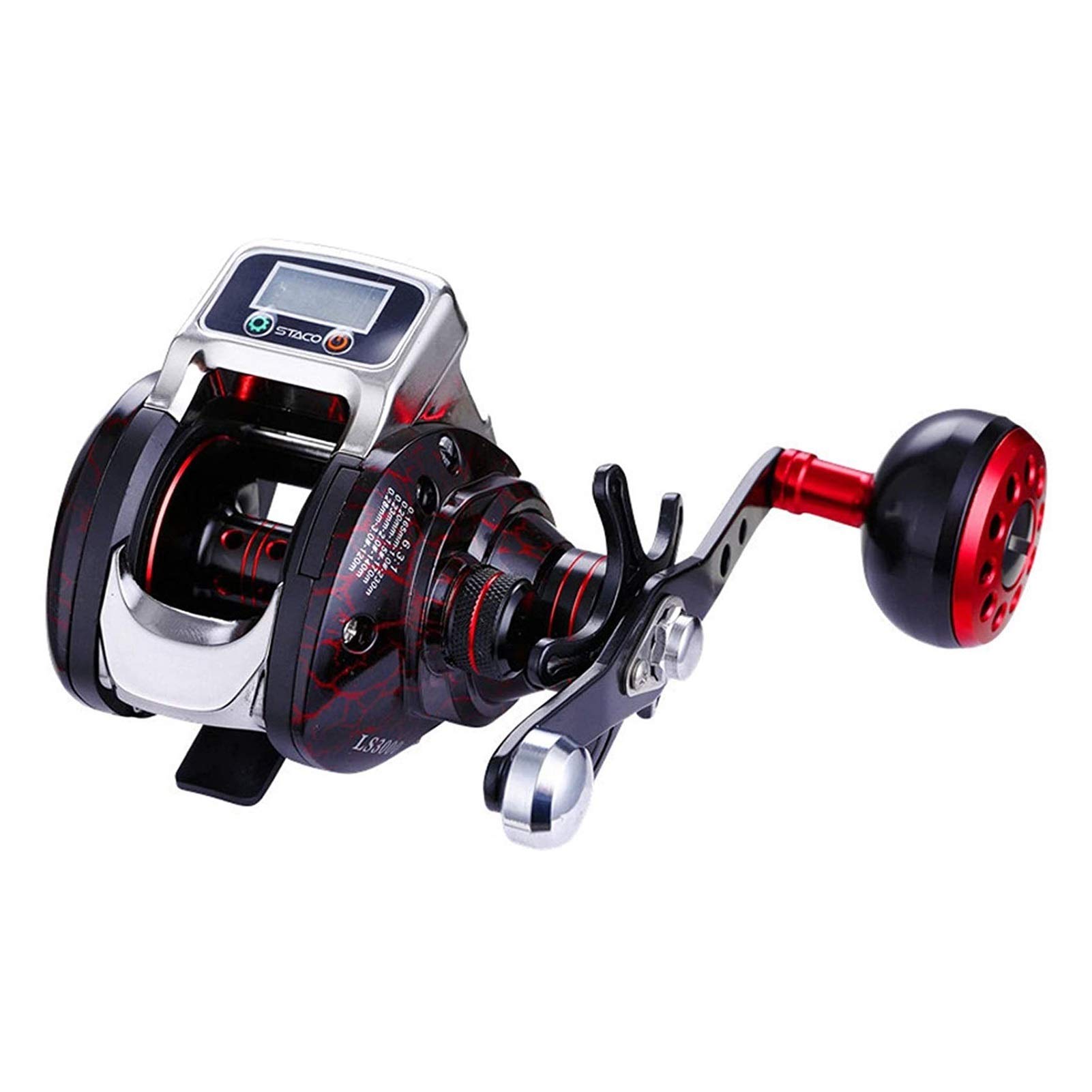 ZLQBHJ Spinning Fishing Reel - 14+1 BB Ball Bearing, 6.3:1 Gear Ratio Baitcasting Reel with Digital LED Line Counter - Ideal for Ice Fishing, Saltwater & Freshwater Angling (Left Hand Retrieve)