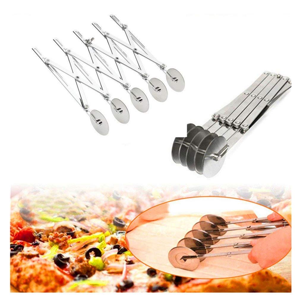 Adjustable 5-Wheel Stainless Steel Pastry Cutter - Professional Dough Divider for Baking Pies, Cookies & Pastries - Perfect for Home Bakers & Professional Chefs
