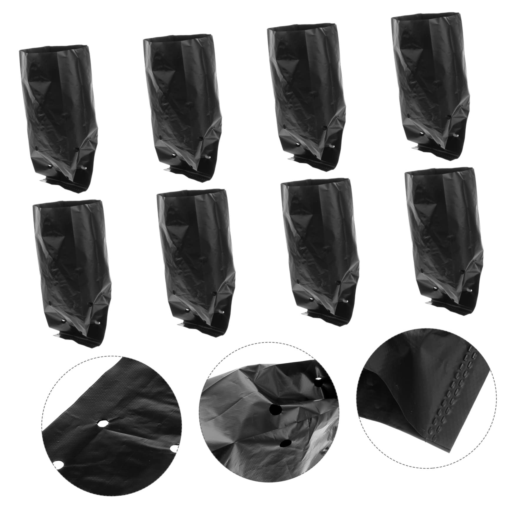 100 Pcs Plastic Nursery Bags for Plants - Reusable Grow Bags & Planter Pots for Strawberries, Seedlings, Vegetables | Indoor/Outdoor Gardening, Hydroponics, Greenhouse Use