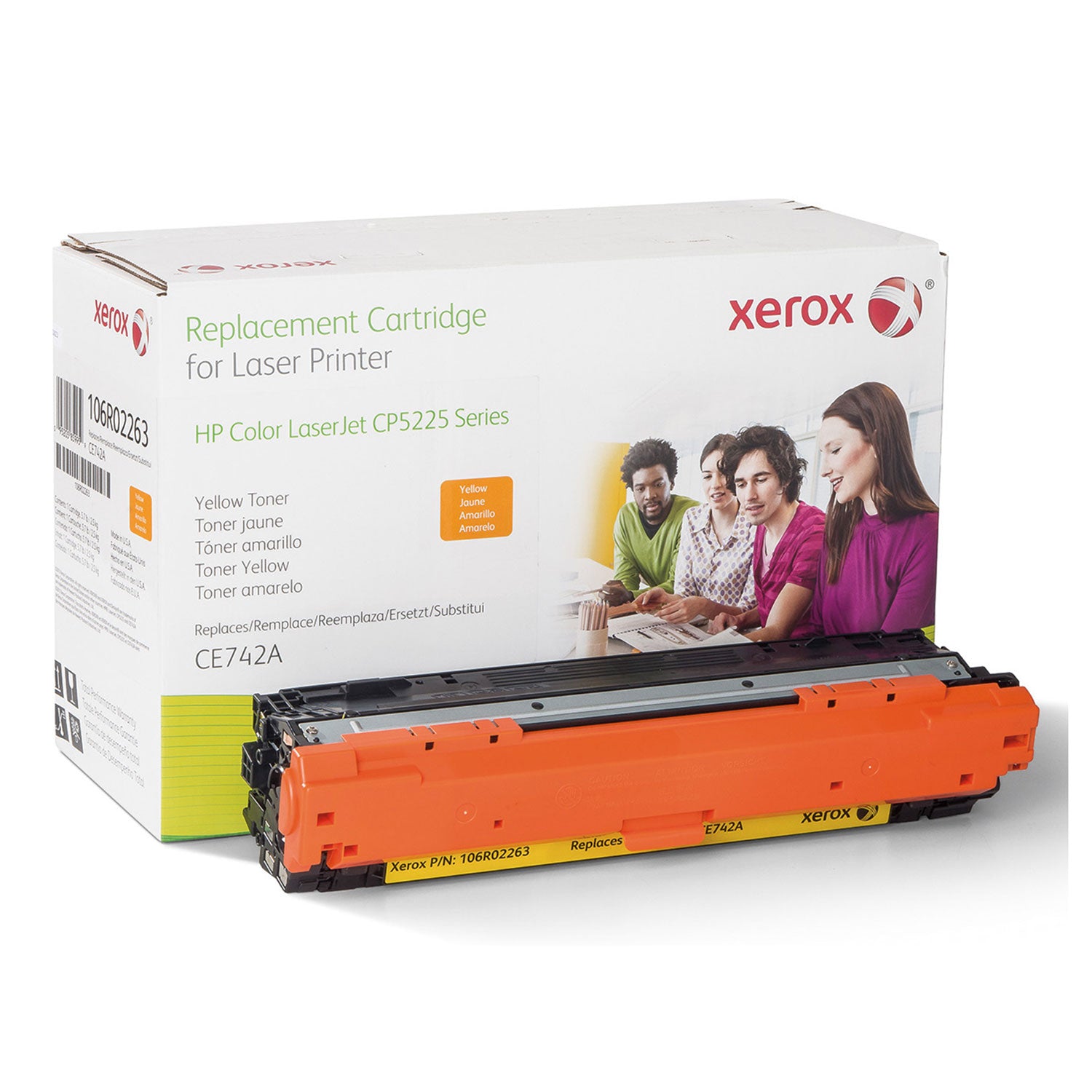 High-Yield 106R02263 Remanufactured CE742A (307A) Yellow Toner Cartridge - 7,300 Pages | Compatible with HP Printers | Ideal for Office & Home Printing