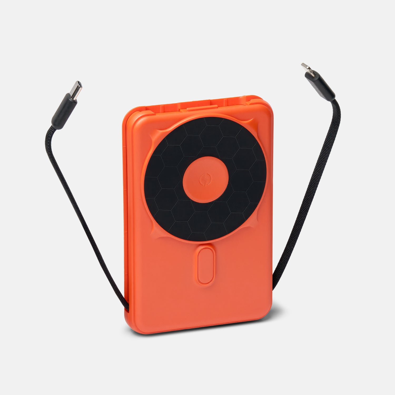 Basecamp Orange Magnetic Power Bank - 10000mAh Portable Wireless Charger for iPhone, Android - Perfect for Travel, Camping, and Outdoor Adventures