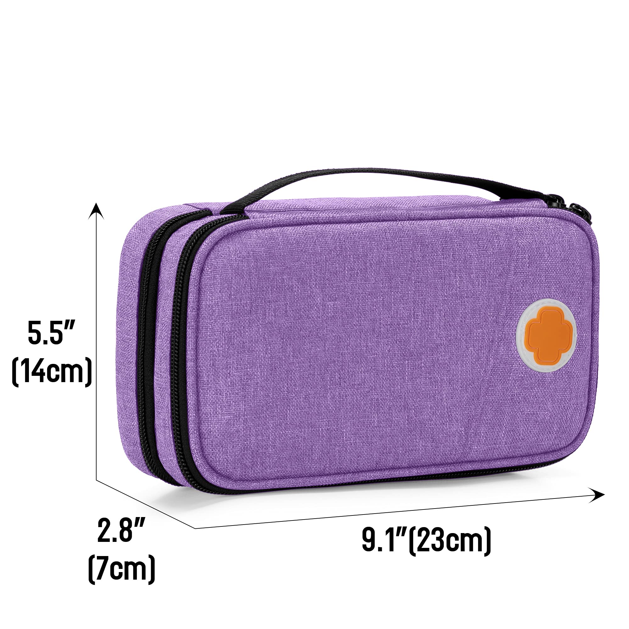 CURMIO Double Layer Insulated Diabetic Travel Cooler Bag - Portable Insulin Storage Case for Glucose Meter, Medication & Diabetes Supplies - Perfect for Travel, Work & Outdoor Activities