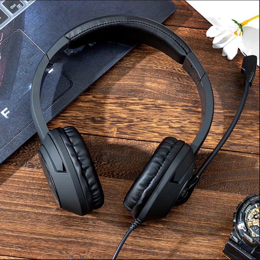 ASIN Wired USB Headset with Noise Canceling Microphone - Professional Call Center Headphones for PC, Laptop, Office & Gaming (Perfect for Customer Service, Online Meetings & Long Gaming Sessions)