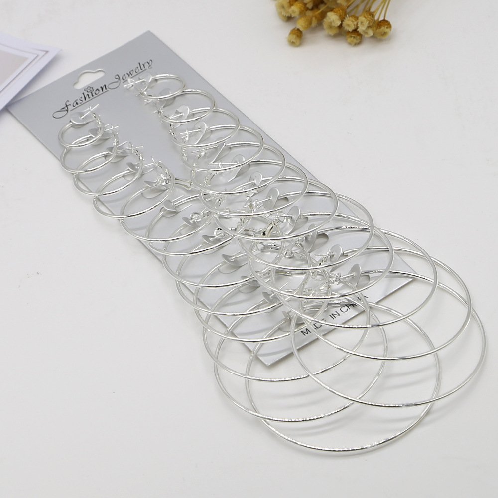 12 Pairs Hoop Earrings Set for Women - Big Circle Fashion Jewelry (2-7.5cm Diameter) - Perfect for Everyday Wear, Parties & Gifts
