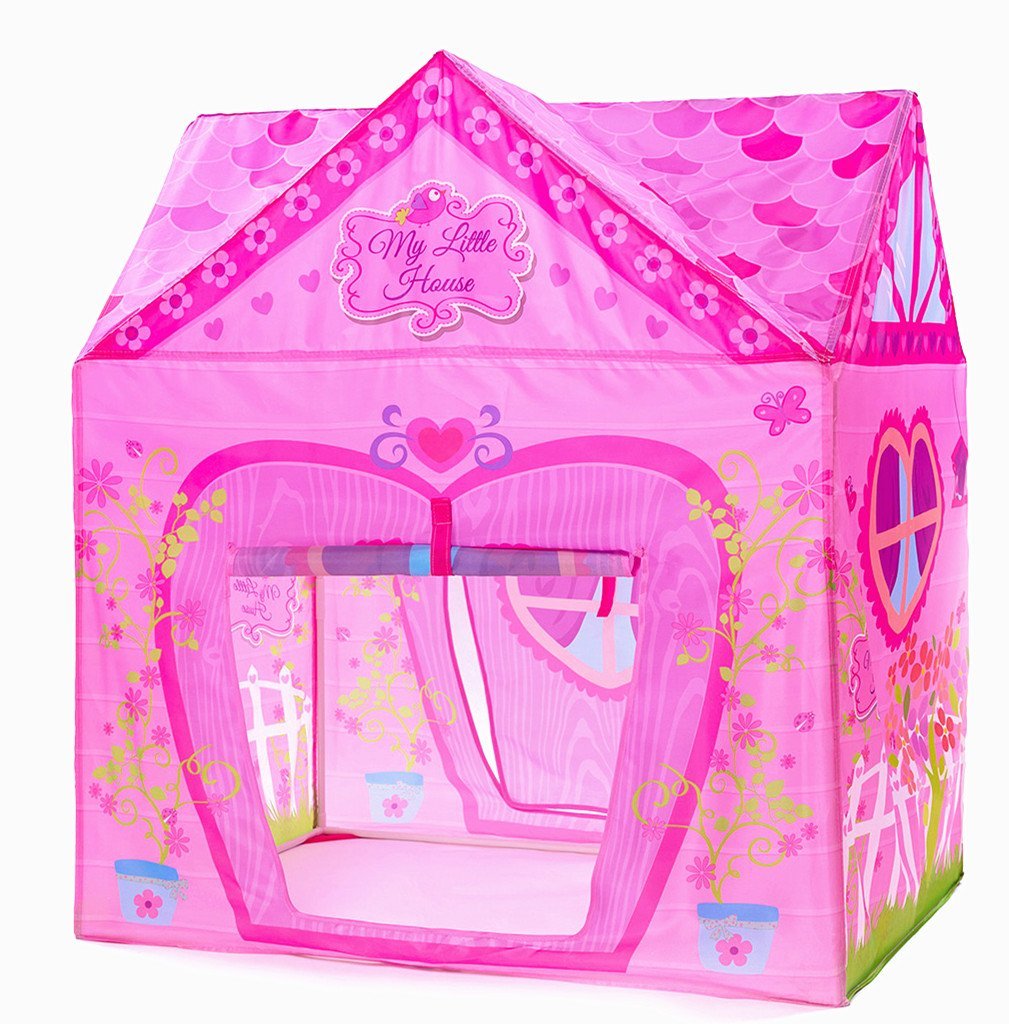 Pink Princess Castle Play Tent for Kids - 37x28x40 Inch Indoor/Outdoor Children's Playhouse with Spacious Design for 2-3 Kids - Perfect for Bedroom Playtime, Backyard Adventures & Imaginative Games