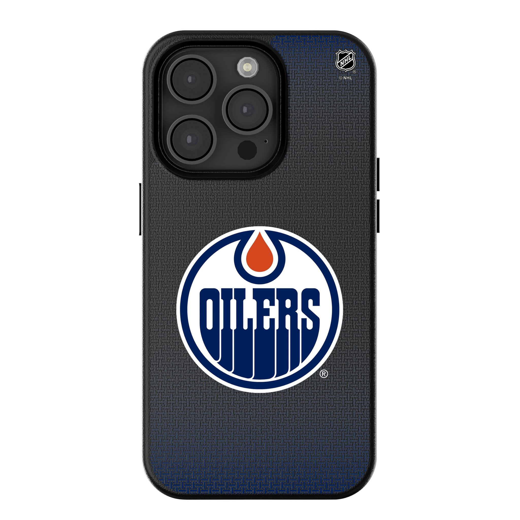 Edmonton Oilers Linen MagSafe Compatible Phone Case for iPhone 14/13/12 Pro Max - Durable Protective Cover with Magnetic Alignment for Wireless Charging - Perfect for Hockey Fans & Game Day Support