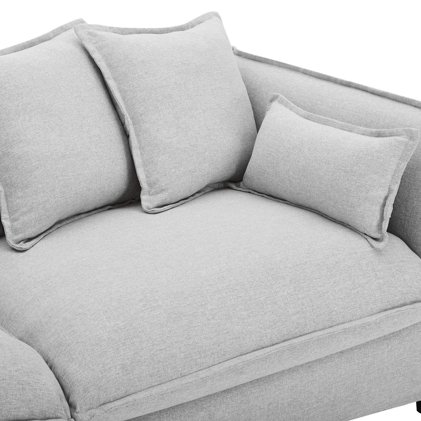 Modway Avalon Fabric Upholstered Slipcover Sofa - Light Gray Modern Living Room Couch for Small Spaces & Apartments