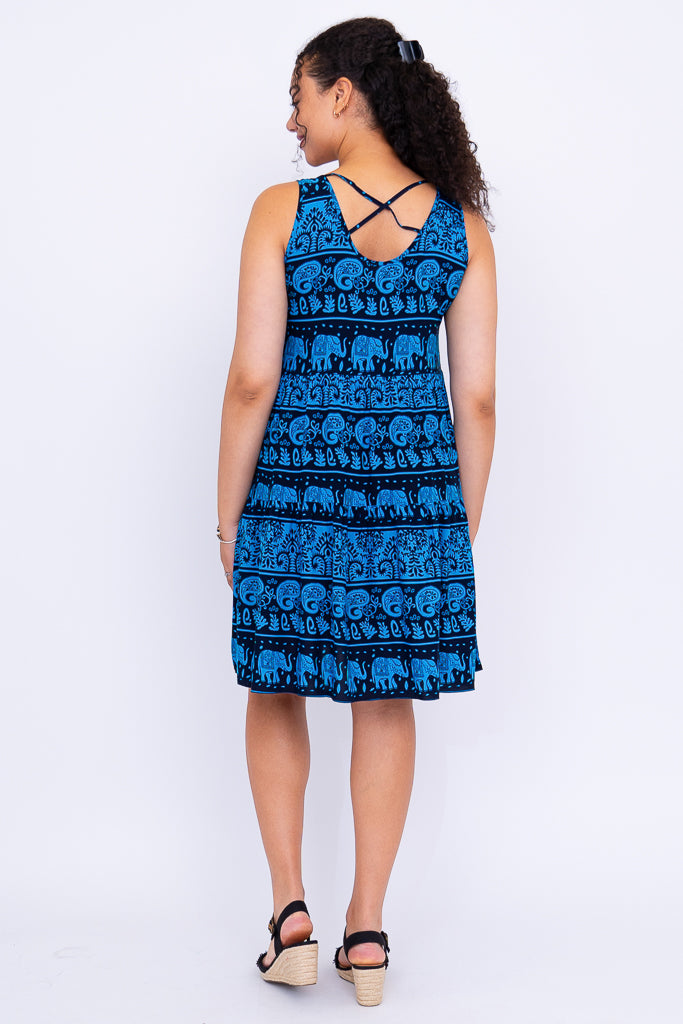 Kaya Dress with Elephant Print - Stylish & Comfortable Women's Summer Dress for Casual Wear, Beach Outings, and Vacation