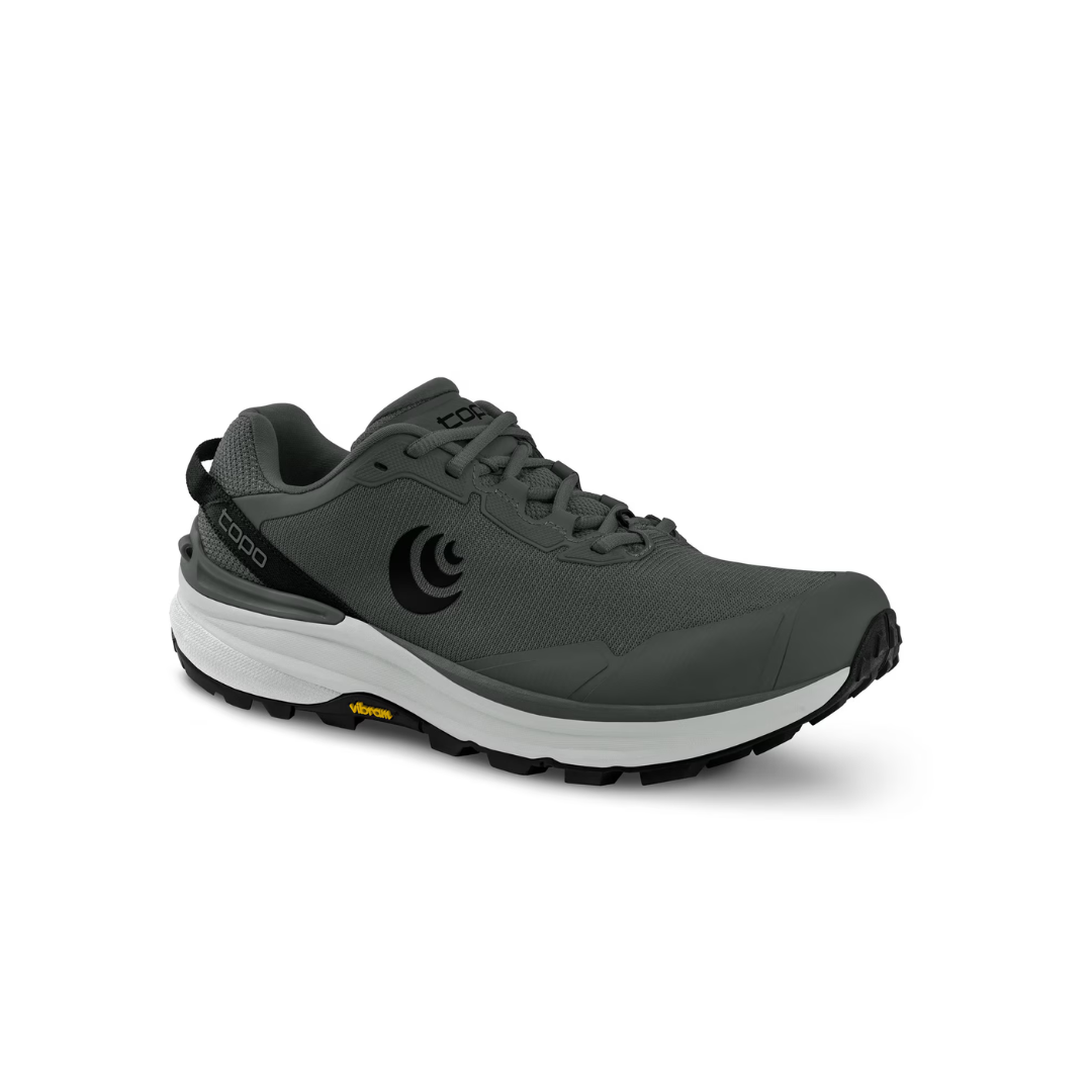 Topo Athletic Men's Traverse Trail Running Shoes - Lightweight Hiking Shoes for Men with Vibram Megagrip Outsole | Grey/Charcoal Color | Perfect for Mountain Trails, Hiking & Outdoor Adventures