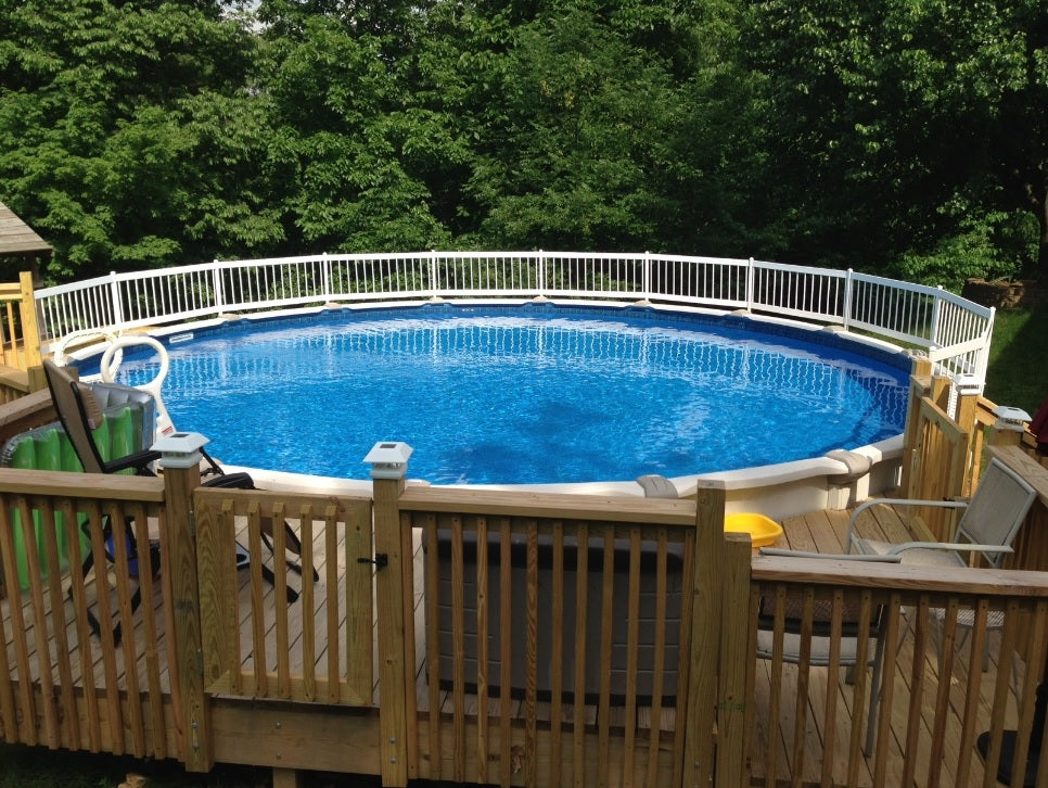 24-Piece Resin Above Ground Pool Fence Base Kit - Durable & Weatherproof Pool Safety Barrier for Backyard, Inground & Outdoor Pools - Perfect for Families with Kids & Pets
