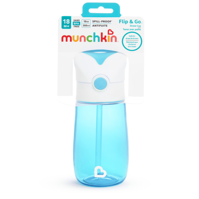 12oz Flip & Go Straw Cup - Leak-Proof Spill-Proof Sippy Cup for Kids - Perfect for School, Travel & Outdoor Activities