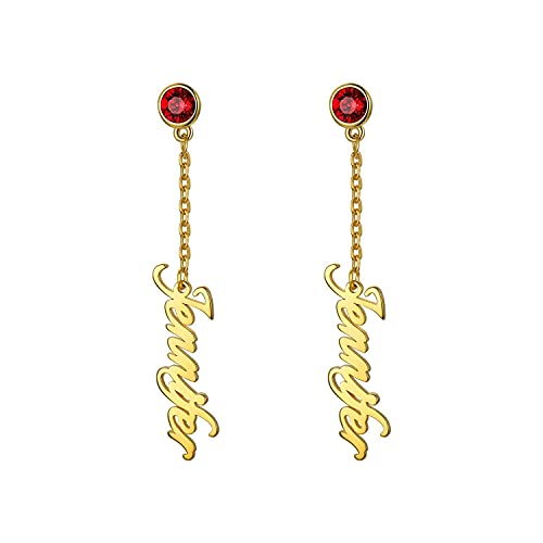 Dangle Earrings with Birthstone